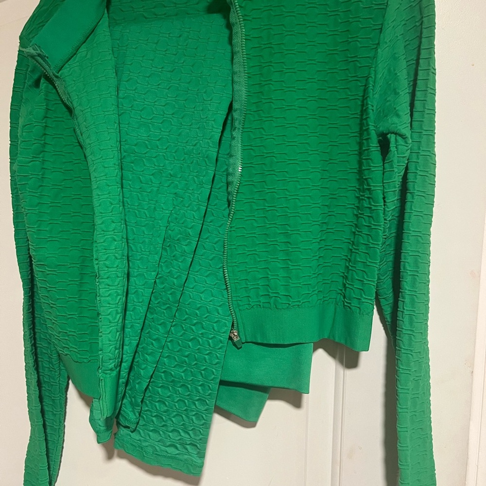 PrettyLittleThing Green Textured Jacket